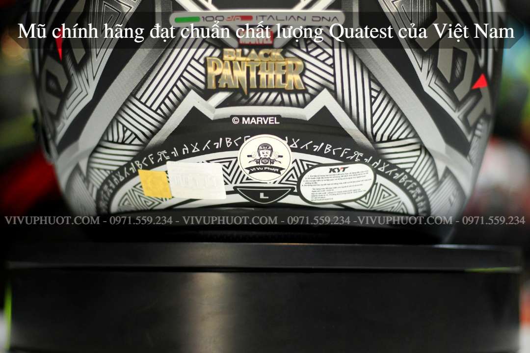 Mũ 3/4 KYT Venom Marvel Black Panther