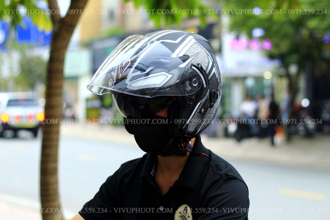 Mũ 3/4 KYT Venom Marvel Black Panther