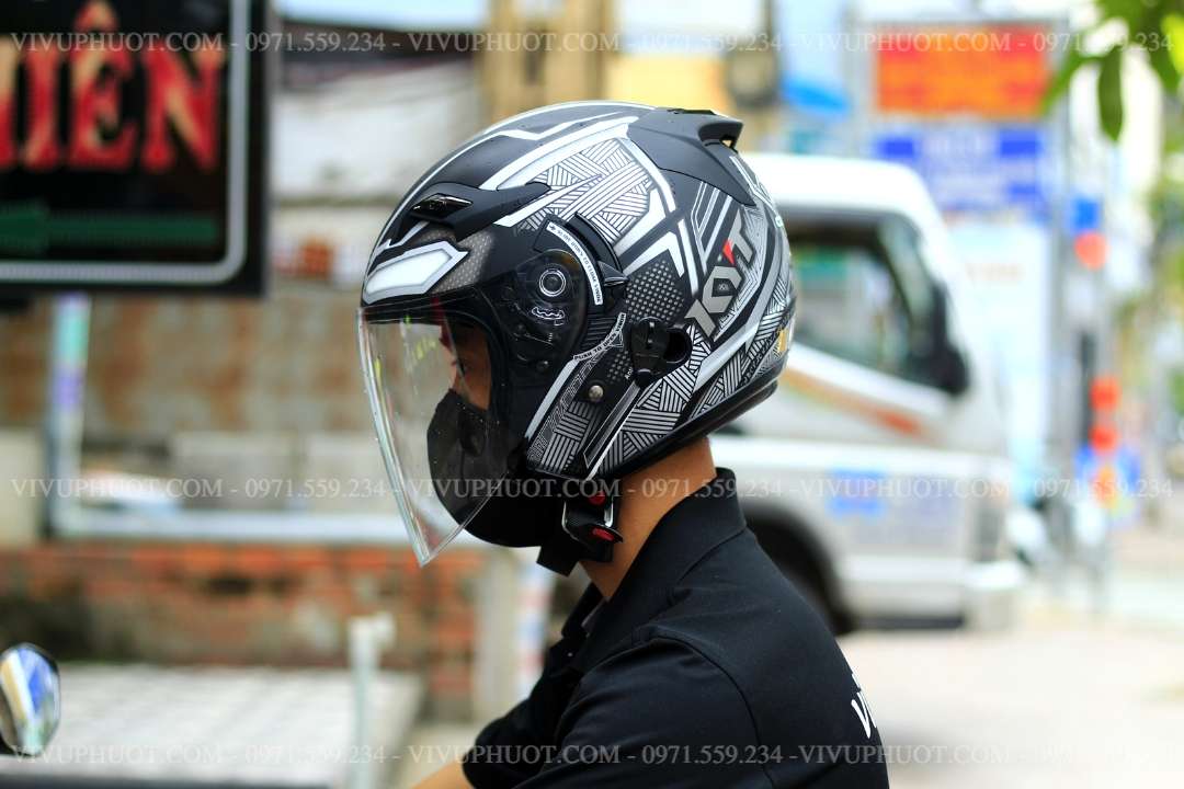 Mũ 3/4 KYT Venom Marvel Black Panther