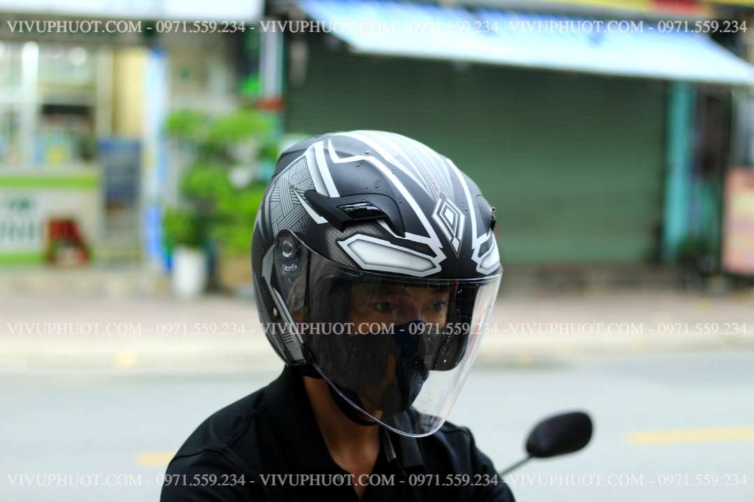 Mũ 3/4 KYT Venom Marvel Black Panther