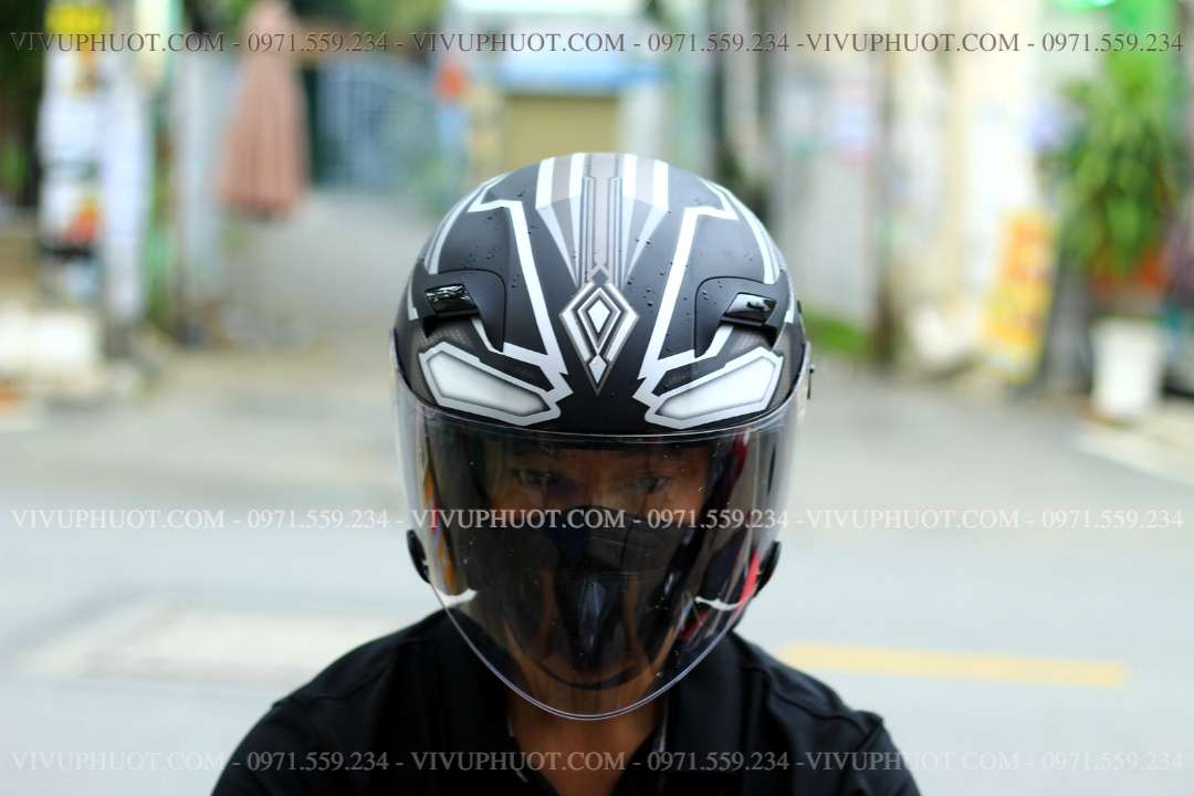 Mũ 3/4 KYT Venom Marvel Black Panther
