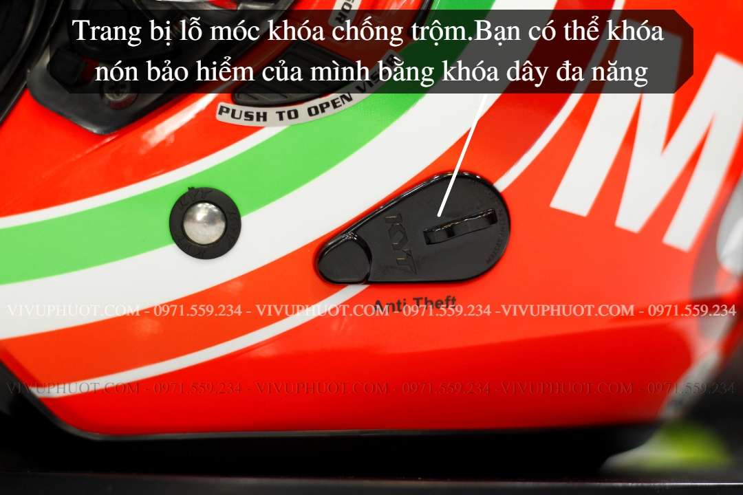 Mũ 3/4 KYT Venom Rosso Mugello