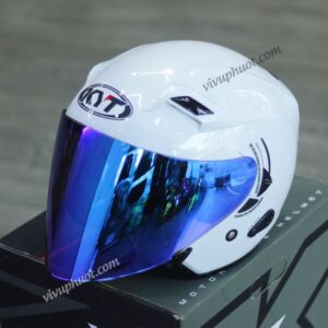 Mũ 3/4 KYT Venom Trắng White Gloss