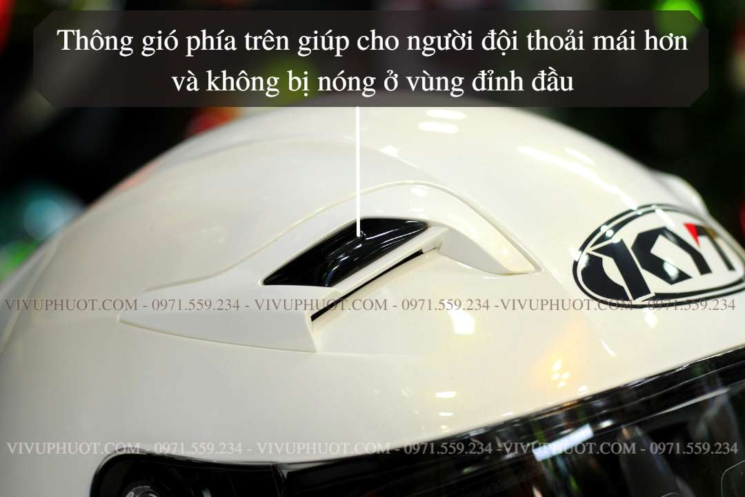 Mũ 3/4 KYT Venom Trắng White Gloss