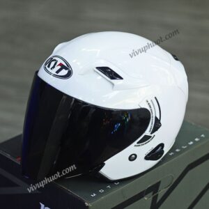 Mũ 3/4 KYT Venom Trắng White Gloss
