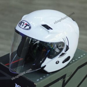 Mũ 3/4 KYT Venom Trắng White Gloss