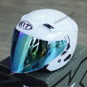 Mũ 3/4 KYT Venom Trắng White Gloss