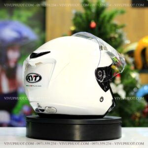 Mũ 3/4 KYT Venom Trắng White Gloss