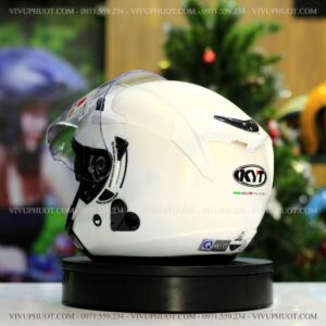 Mũ 3/4 KYT Venom Trắng White Gloss