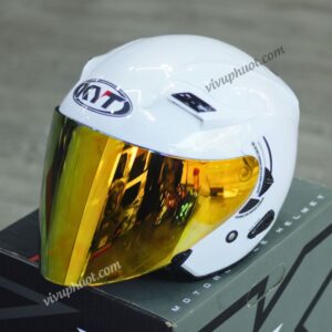 Mũ 3/4 KYT Venom Trắng White Gloss