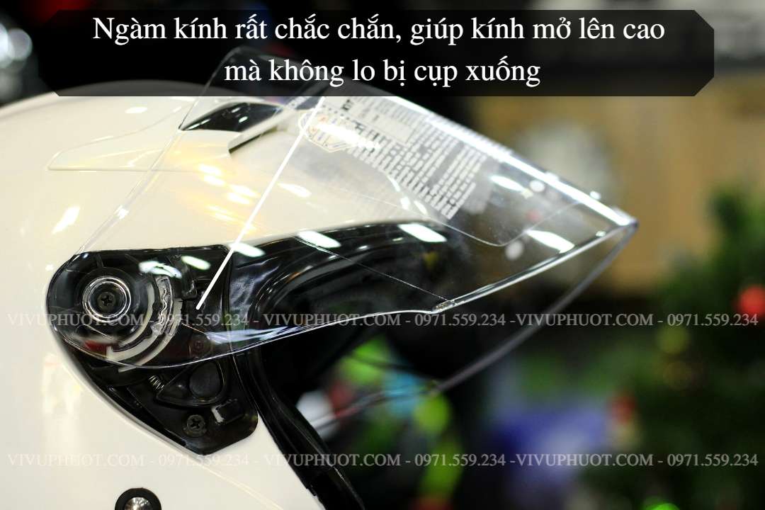 Mũ 3/4 KYT Venom Trắng White Gloss