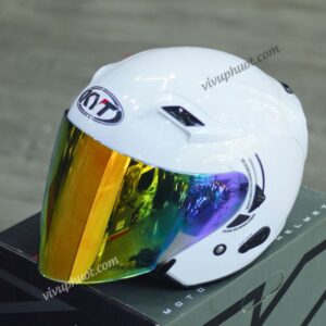 Mũ 3/4 KYT Venom Trắng White Gloss