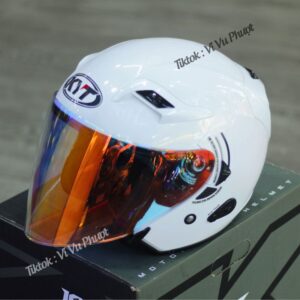 Mũ 3/4 KYT Venom Trắng White Gloss