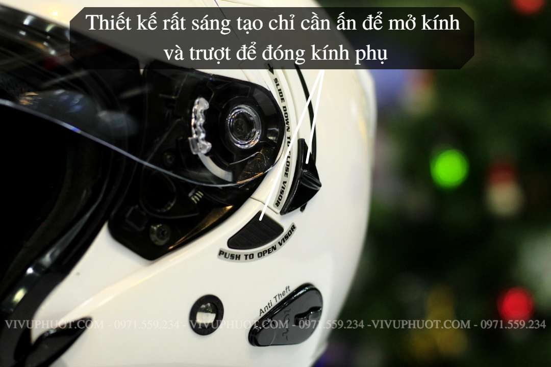 Mũ 3/4 KYT Venom Trắng White Gloss