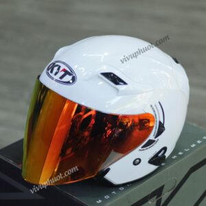 Mũ 3/4 KYT Venom Trắng White Gloss