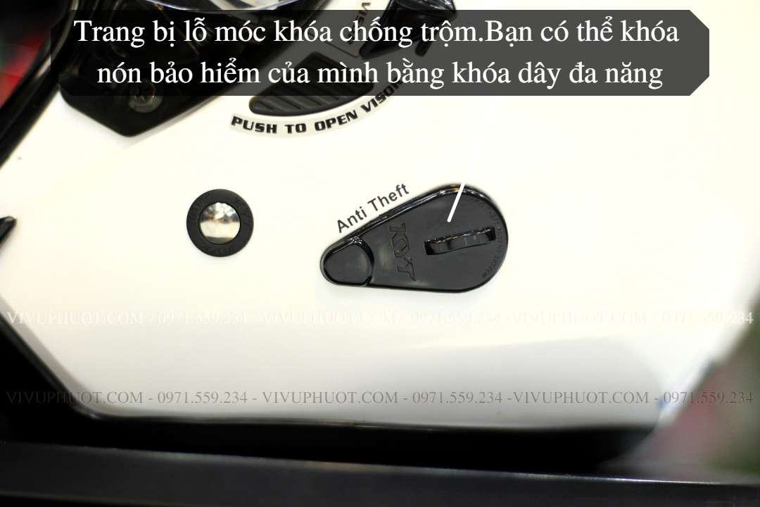 Mũ 3/4 KYT Venom Trắng White Gloss