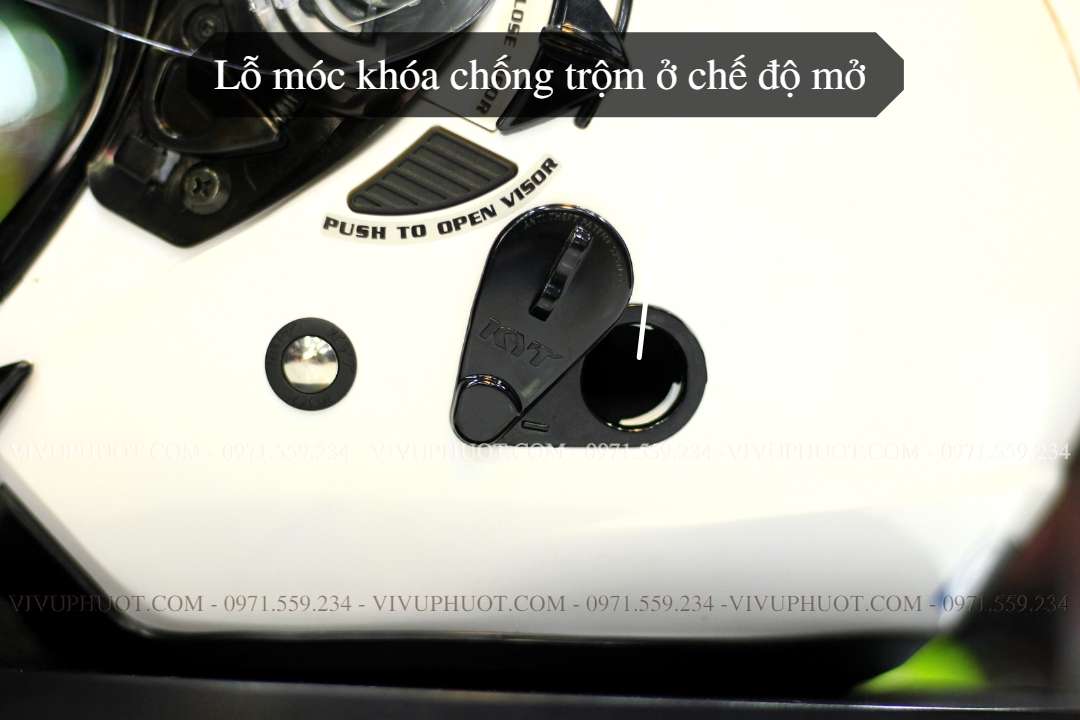 Mũ 3/4 KYT Venom Trắng White Gloss