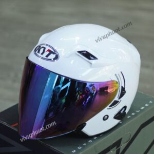 Mũ 3/4 KYT Venom Trắng White Gloss