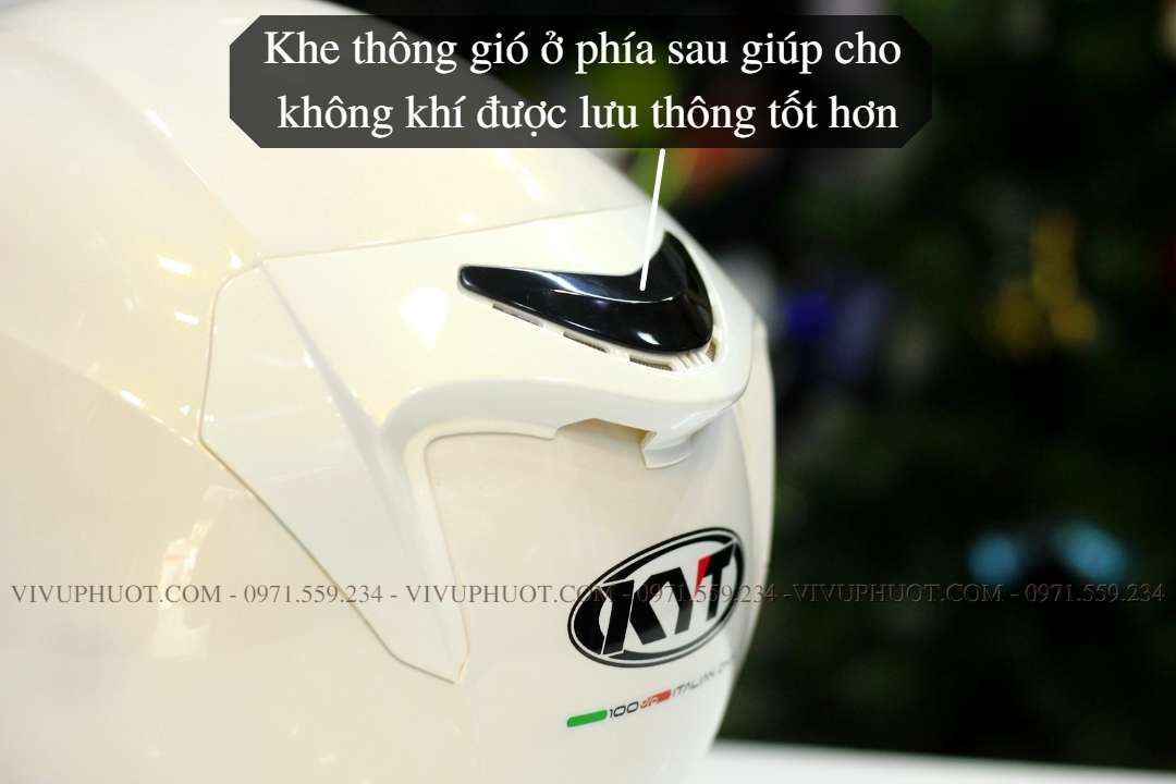 Mũ 3/4 KYT Venom Trắng White Gloss