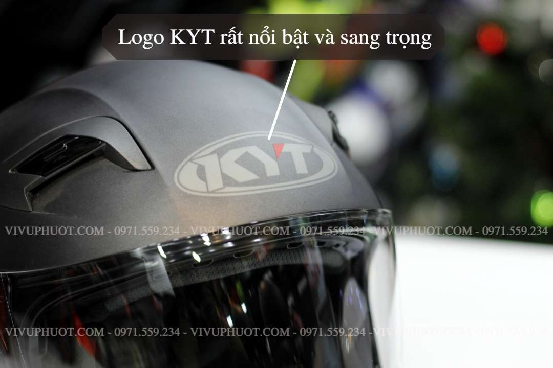 Mũ 3/4 KYT Venom Xám Đen