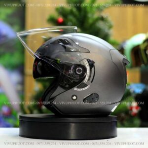 Mũ 3/4 KYT Venom Xám Đen