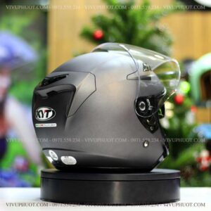 Mũ 3/4 KYT Venom Xám Đen