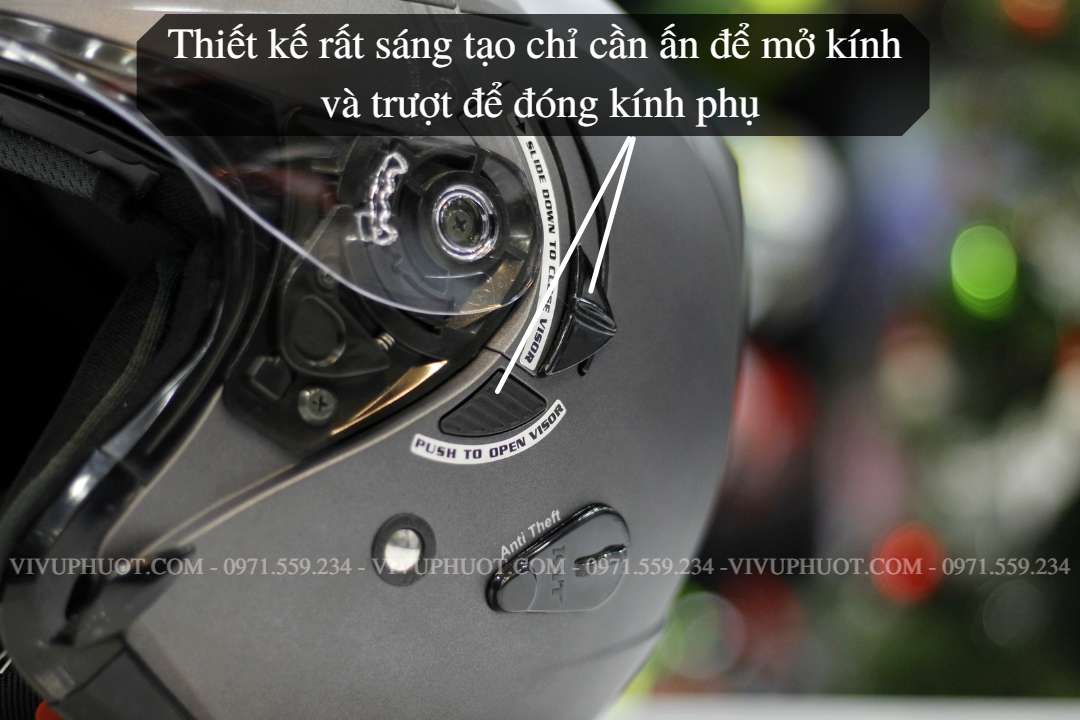 Mũ 3/4 KYT Venom Xám Đen