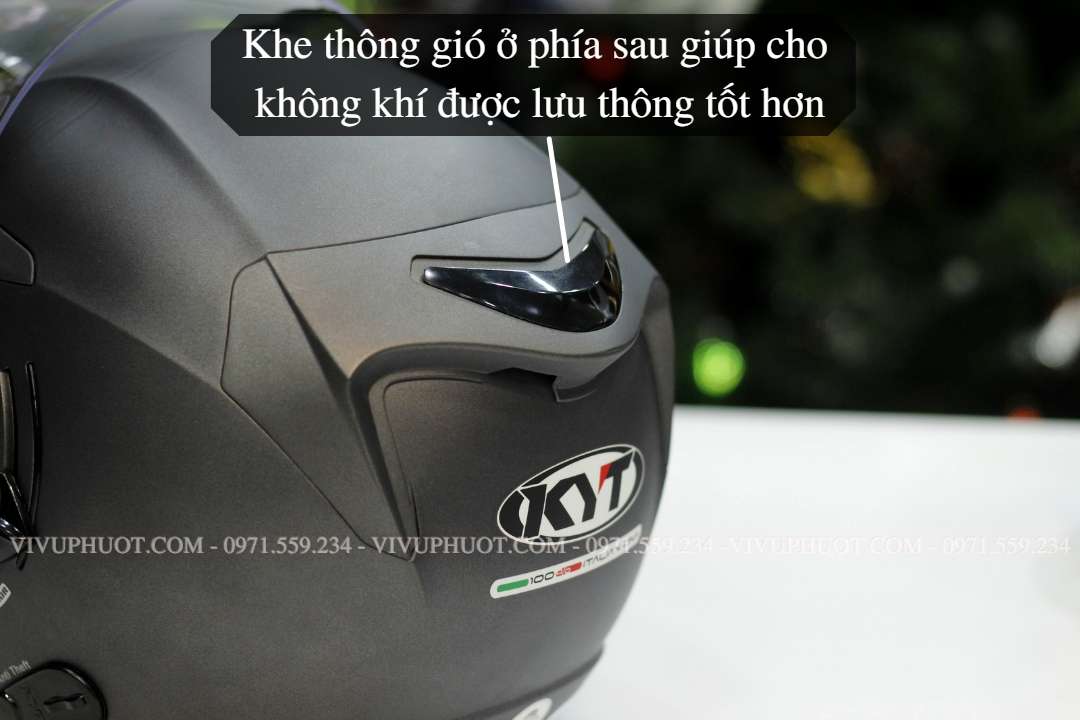 Mũ 3/4 KYT Venom Xám Đen