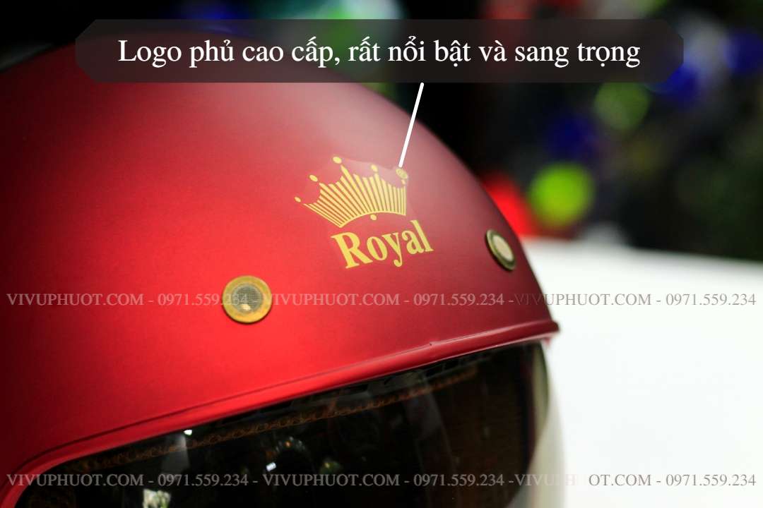 Mũ 3/4 Royal M139 Đỏ Đô