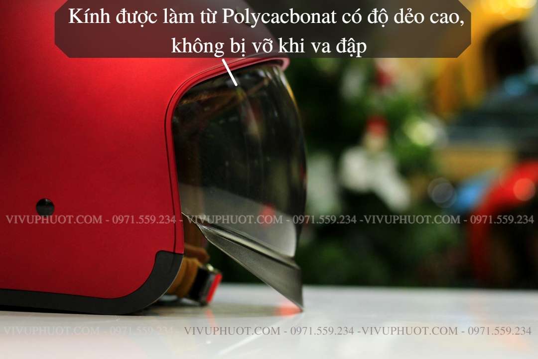 Mũ 3/4 Royal M139 Đỏ Đô