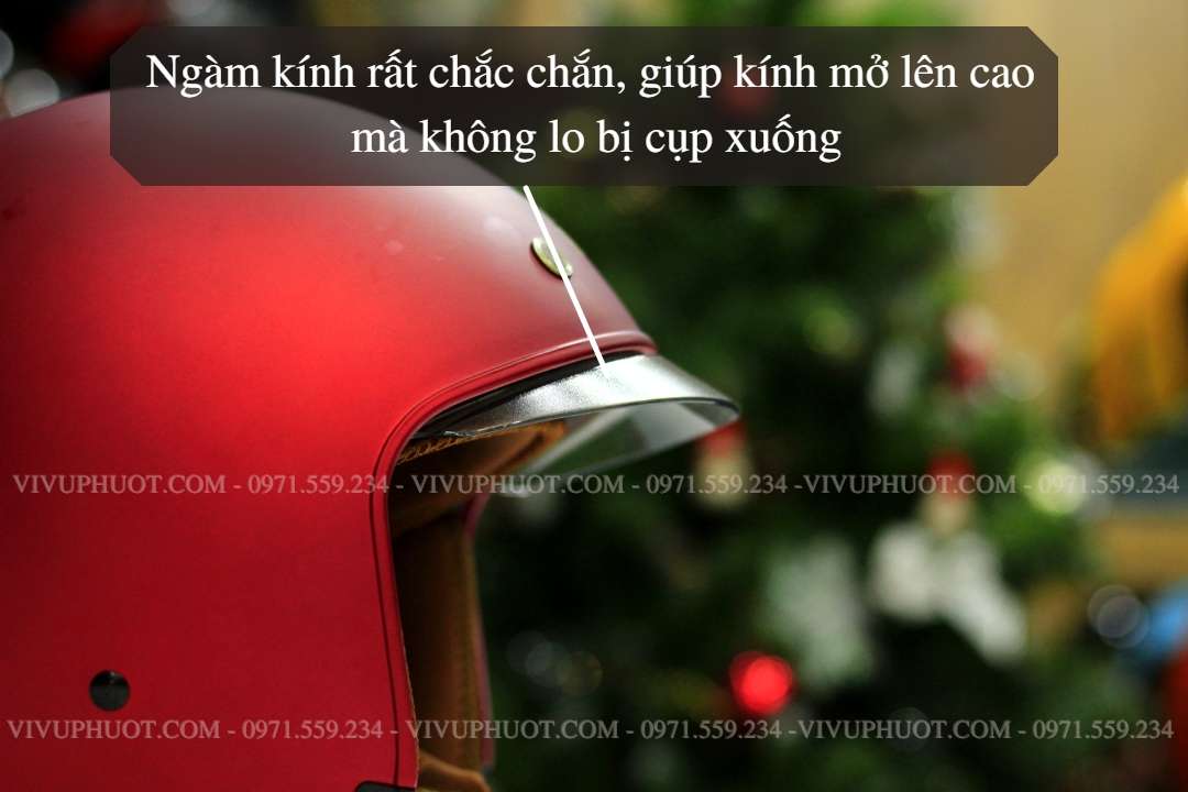 Mũ 3/4 Royal M139 Đỏ Đô