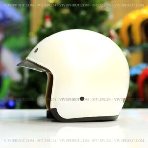 Mũ 3/4 Royal M139 Trắng Bóng