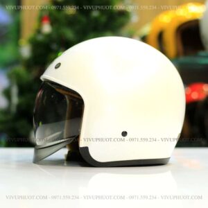 Mũ 3/4 Royal M139 Trắng Bóng