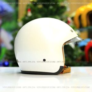 Mũ 3/4 Royal M139 Trắng Bóng