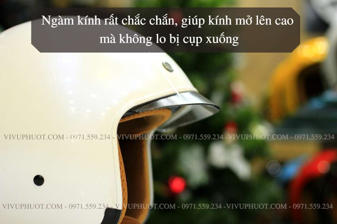 Mũ 3/4 Royal M139 Trắng Bóng