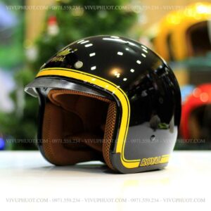 Mũ 3/4 Royal M139 V10 Đen Viềm Vàng