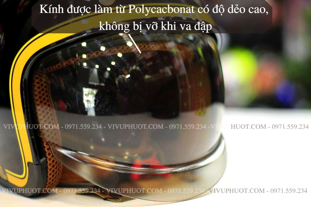 Mũ 3/4 Royal M139 V10 Đen Viềm Vàng