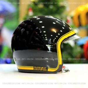 Mũ 3/4 Royal M139 V10 Đen Viềm Vàng
