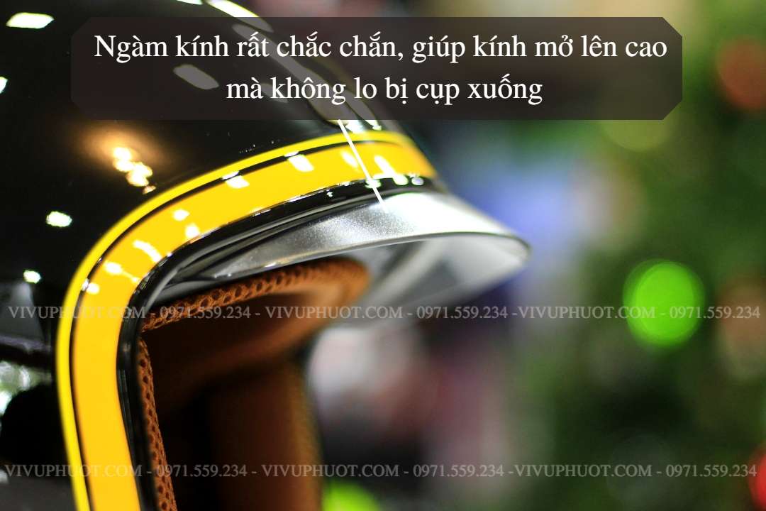 Mũ 3/4 Royal M139 V10 Đen Viềm Vàng