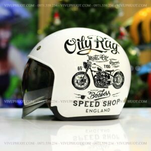 Mũ 3/4 Royal M139 V5 Trắng