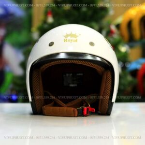 Mũ 3/4 Royal M139 V5 Trắng