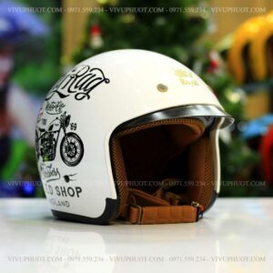 Mũ 3/4 Royal M139 V5 Trắng