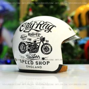 Mũ 3/4 Royal M139 V5 Trắng