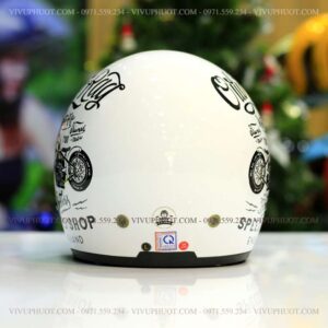 Mũ 3/4 Royal M139 V5 Trắng