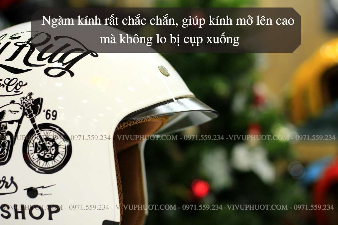 Mũ 3/4 Royal M139 V5 Trắng