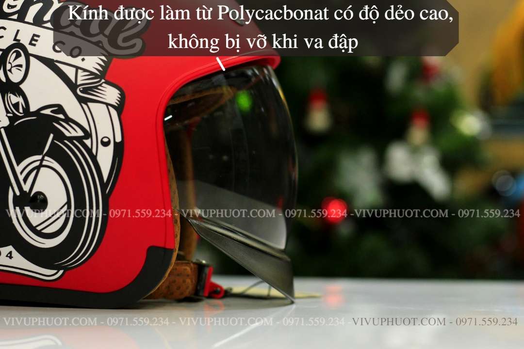 Mũ 3/4 Royal M139 V6 Đỏ