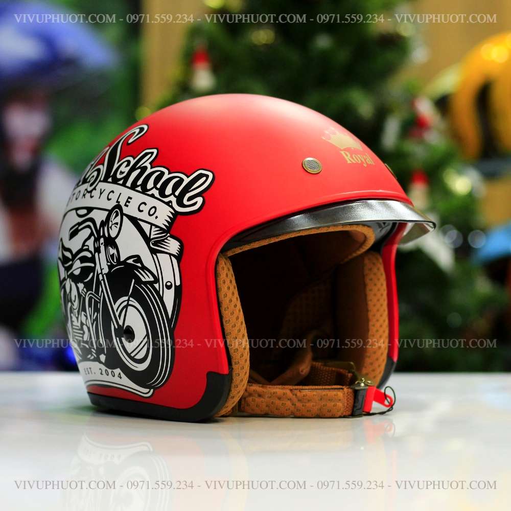 mu-bao-hiem-3-4-royal-m139-v6-do-20 Mũ 3/4 Royal M139 V6 Đỏ