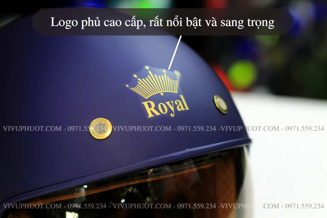 Mũ 3/4 Royal M139 Xanh Mực