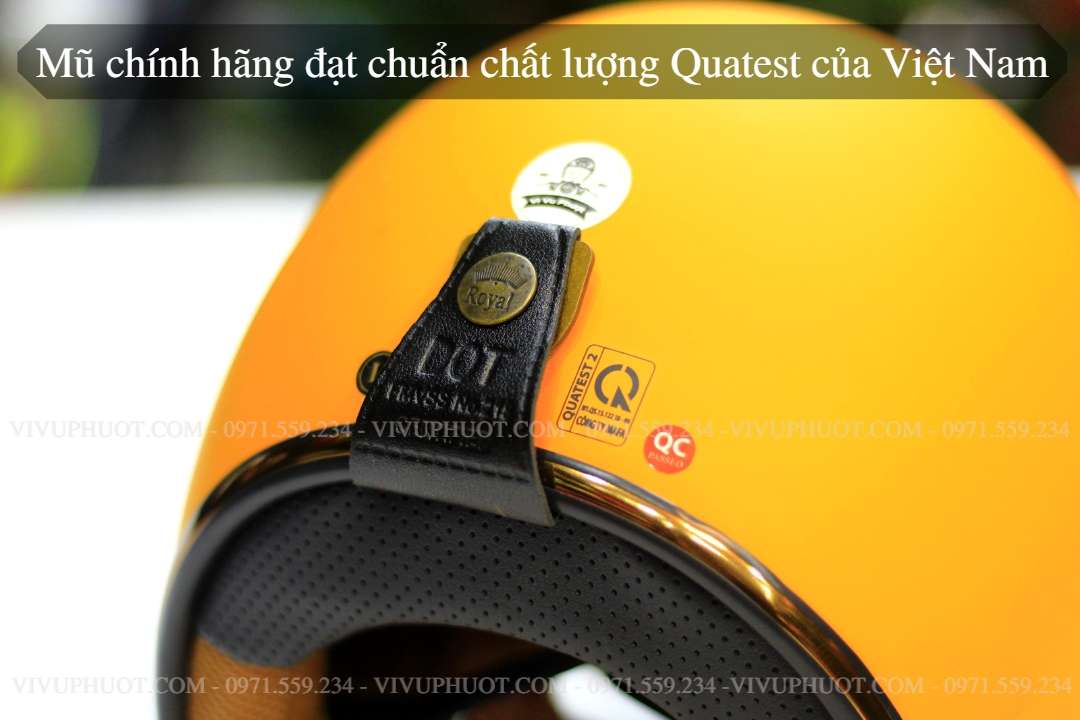 Mũ Bảo Hiểm 3/4 Royal M20C Vàng Nhám