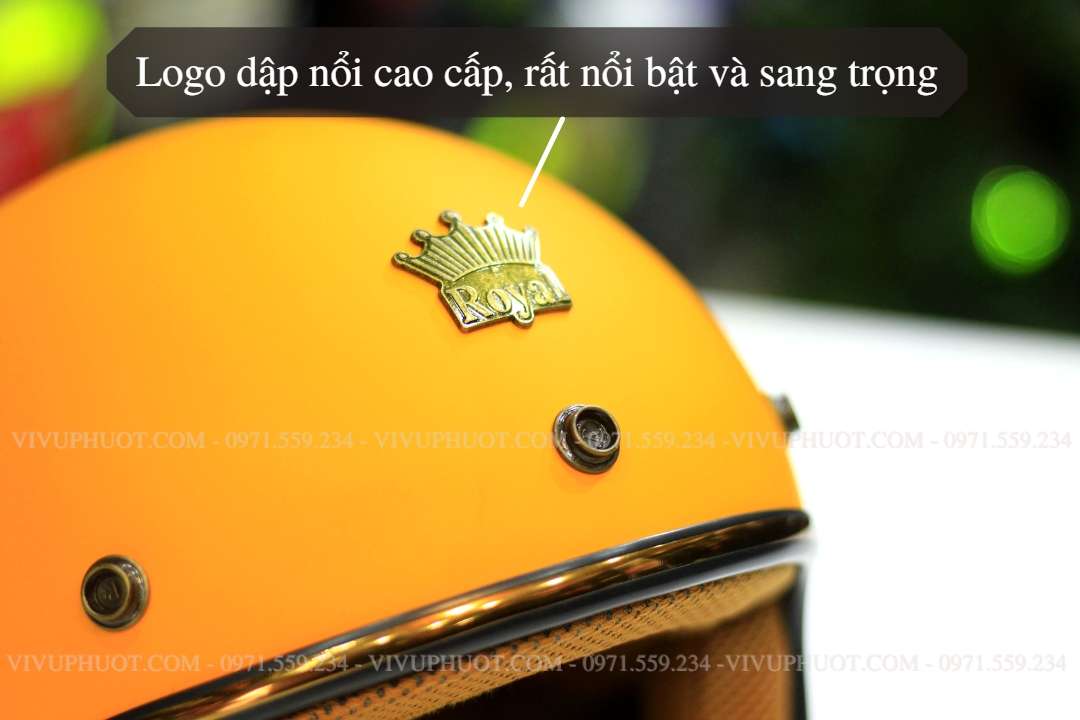 Mũ Bảo Hiểm 3/4 Royal M20C Vàng Nhám